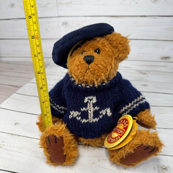 Tango Bear Brass Button Collectables 1997 10" Plush Sailor Sweater Hat Vtg - Picture 9 of 9